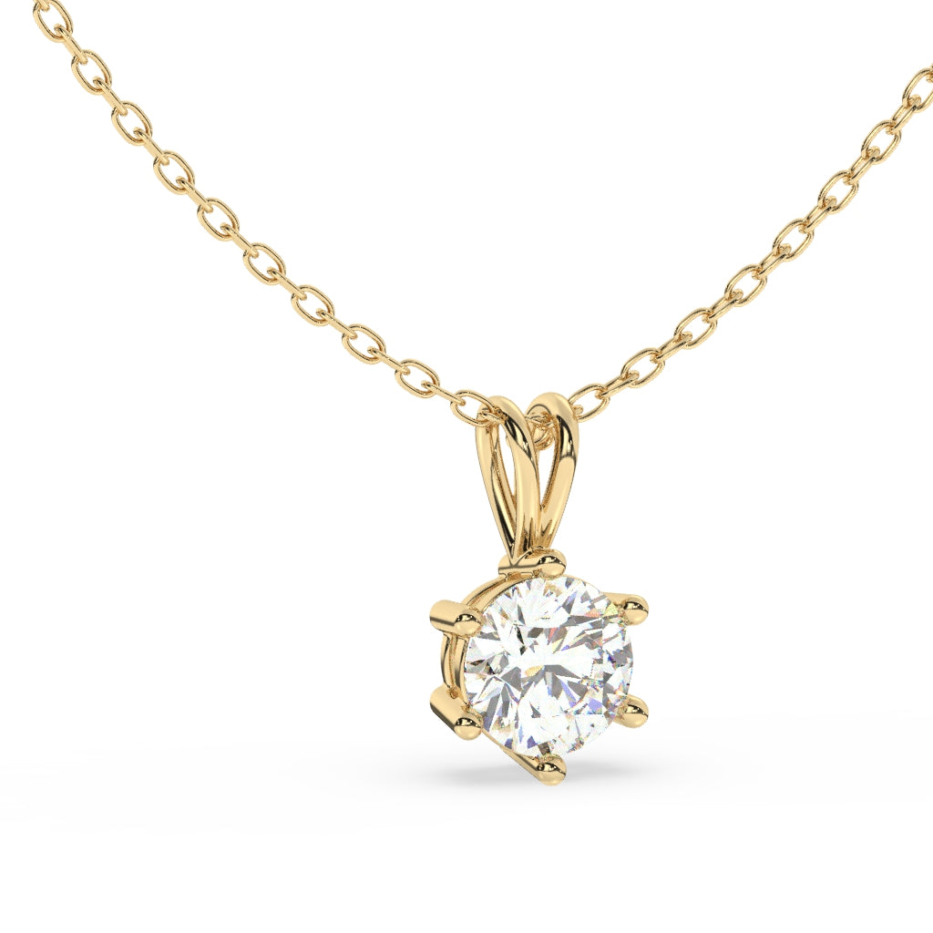 Classic Round-Cut Diamond Pendant