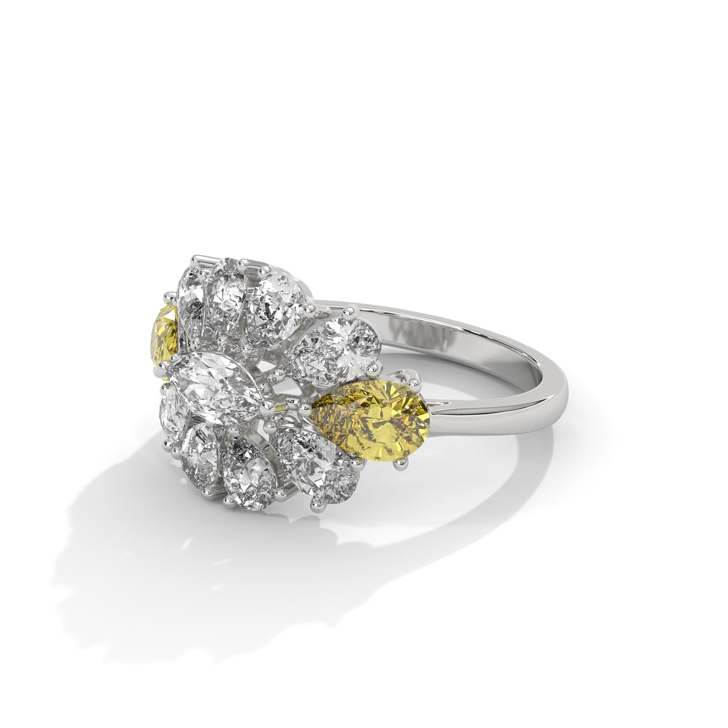 Sunflare Petal Cluster Ring