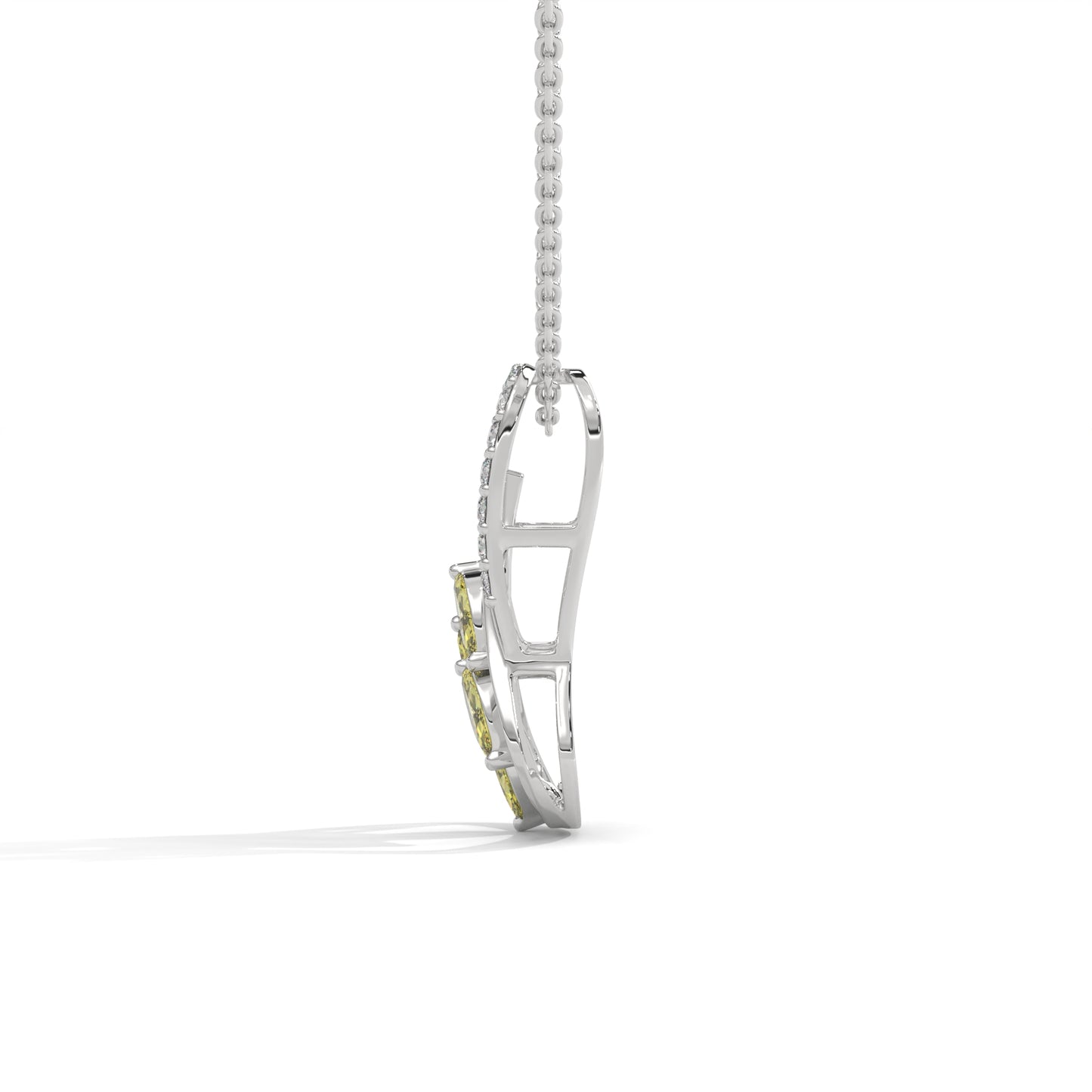 Solaris Leaf Diamond Pendant