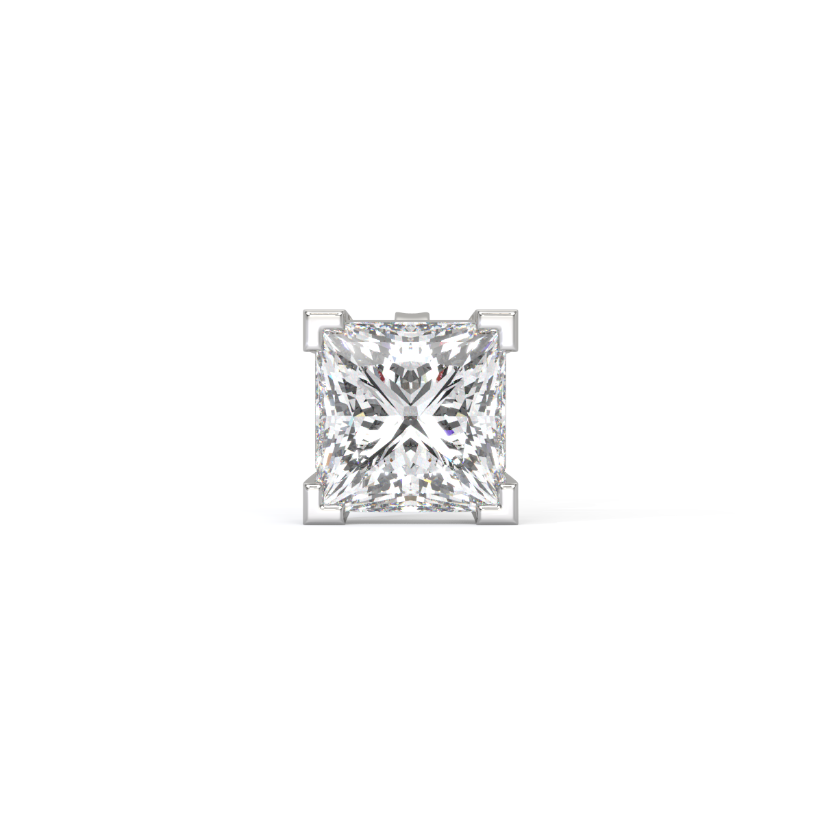 Princess-Cut Men's Diamond Stud