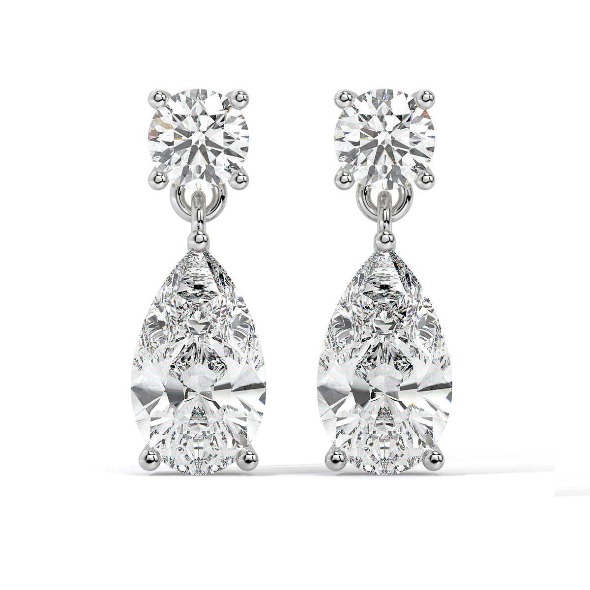 Elegant Pear-Cut Diamond Drops