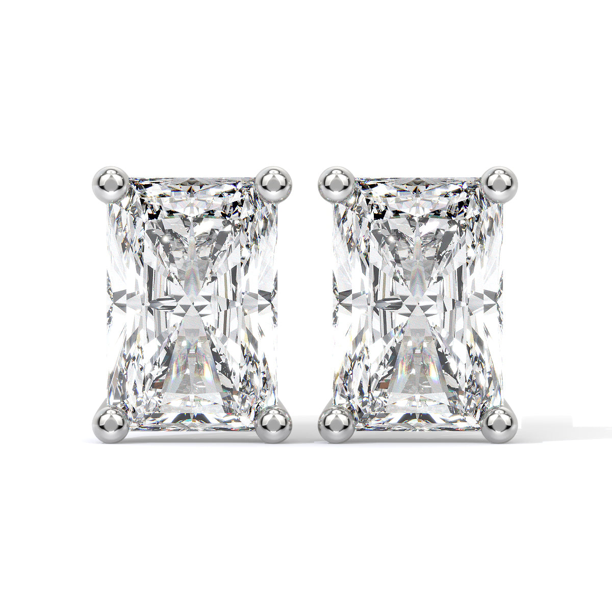 Radiant-Cut Diamond Studs