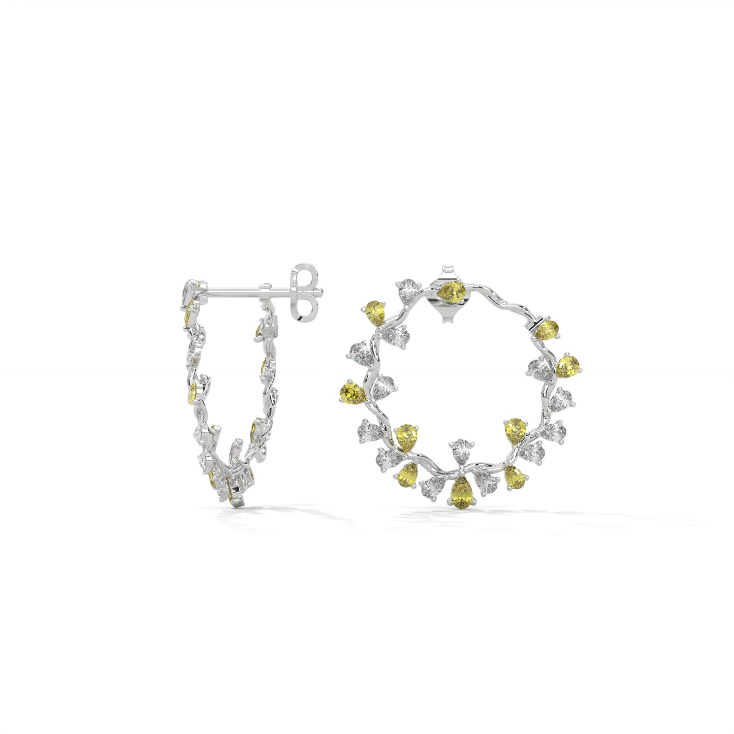 Citrus Bloom Diamond Hoops