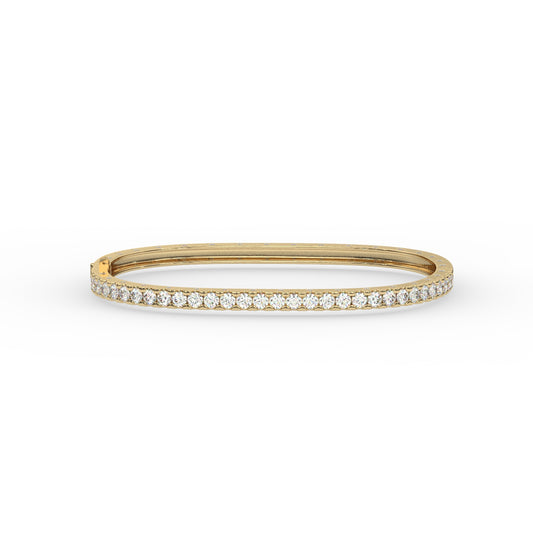 Modern Diamond-Studded Square Bangle
