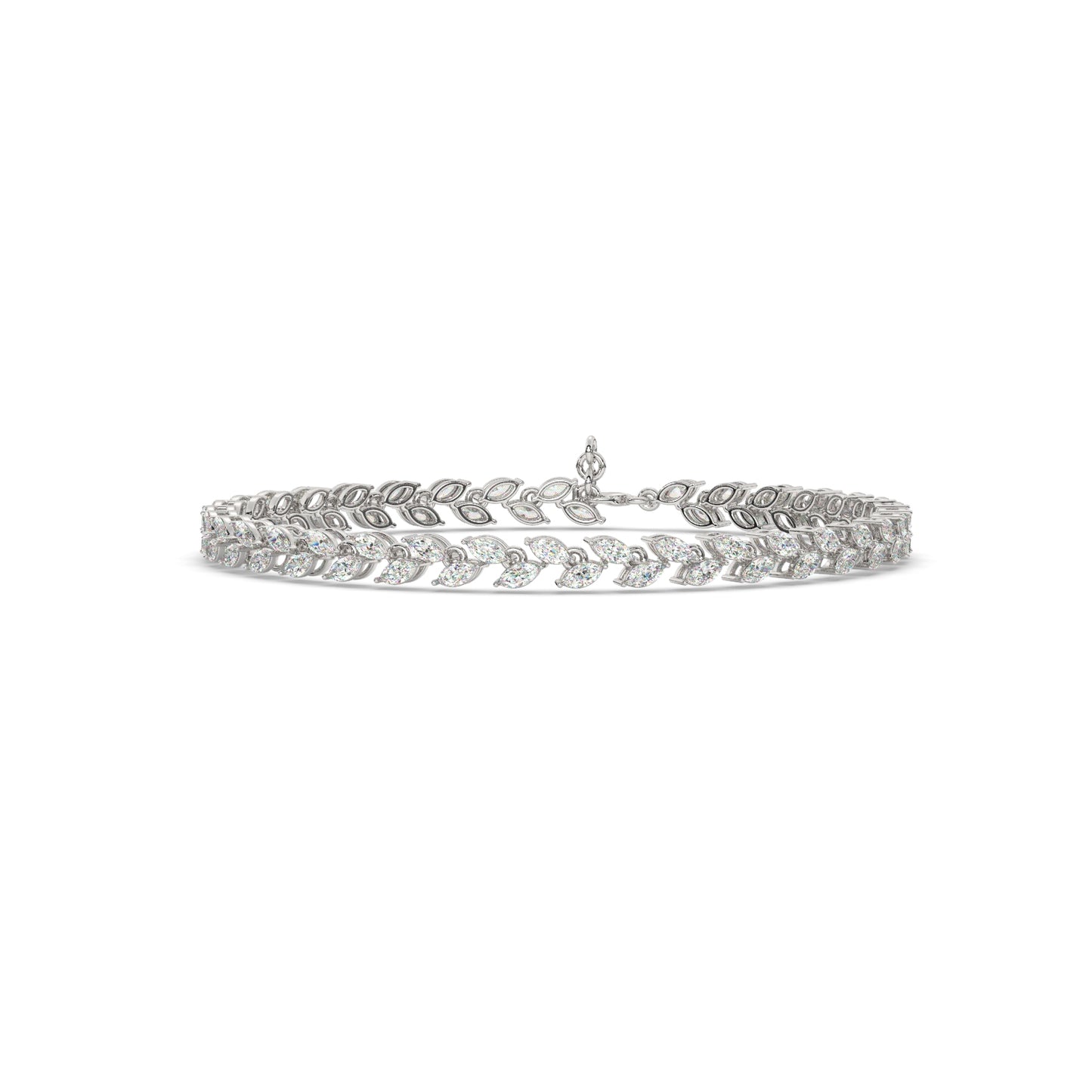 Leaf Tennis Diamond Bracelet