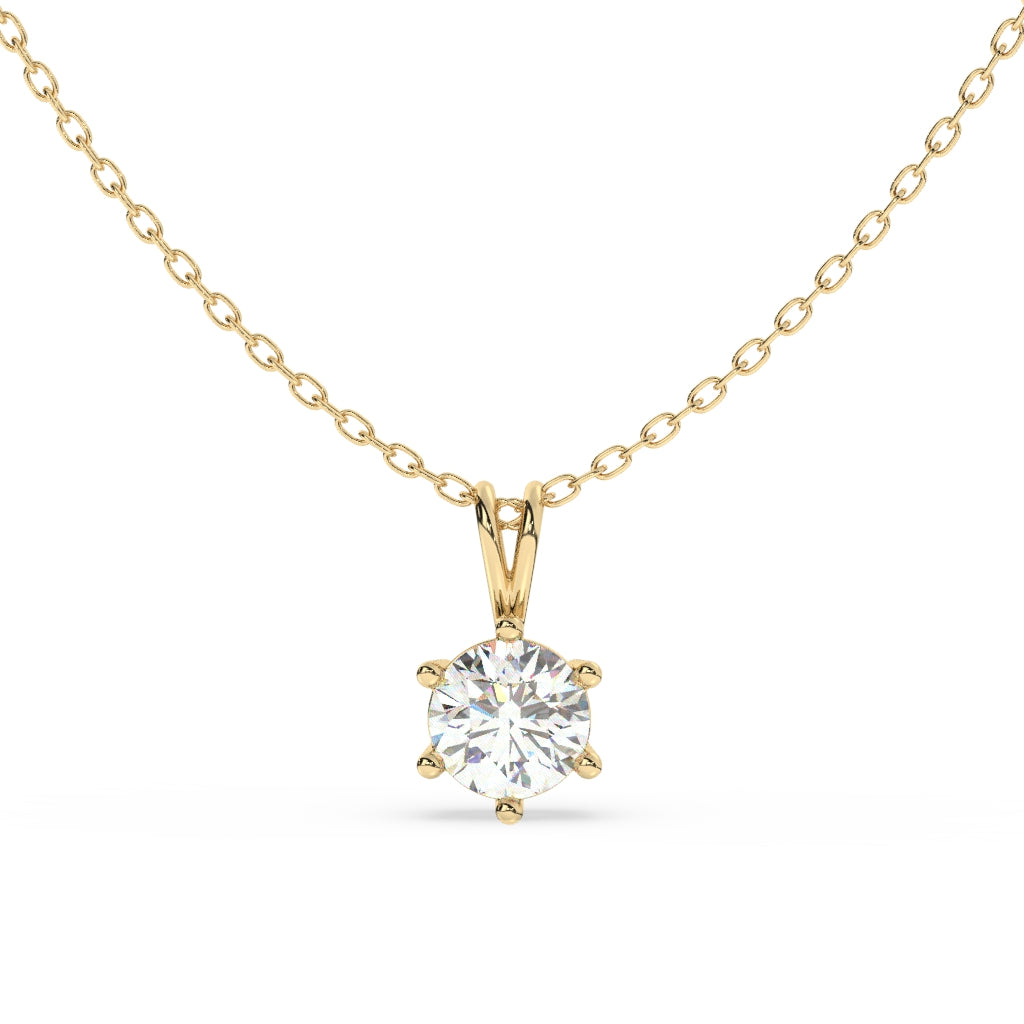 Classic Round-Cut Diamond Pendant