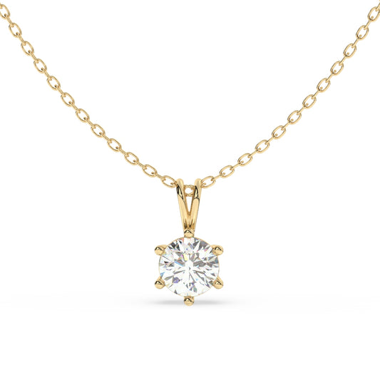 Classic Round-Cut Diamond Pendant