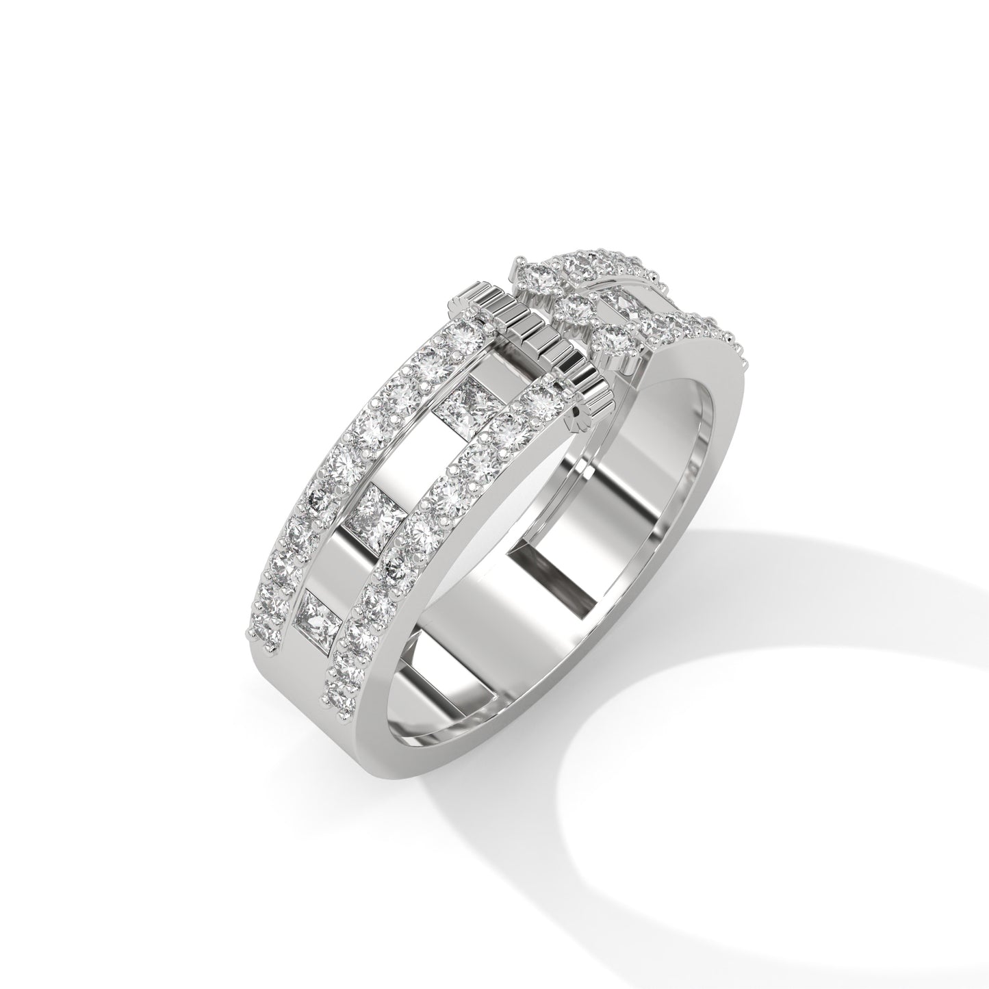 Bonded Glow – Dual Row Diamond Ring