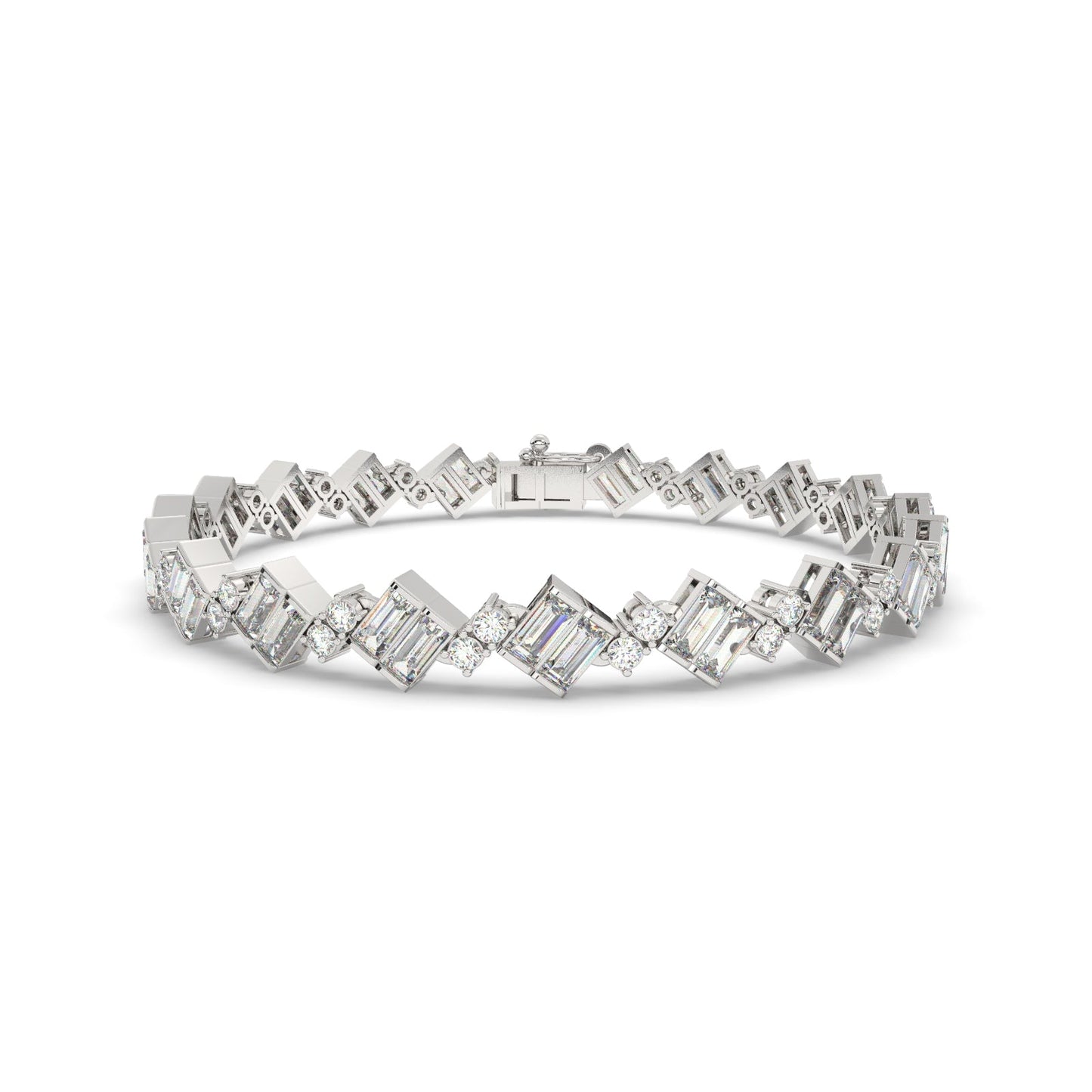 Modern Geometric Diamond Bracelet