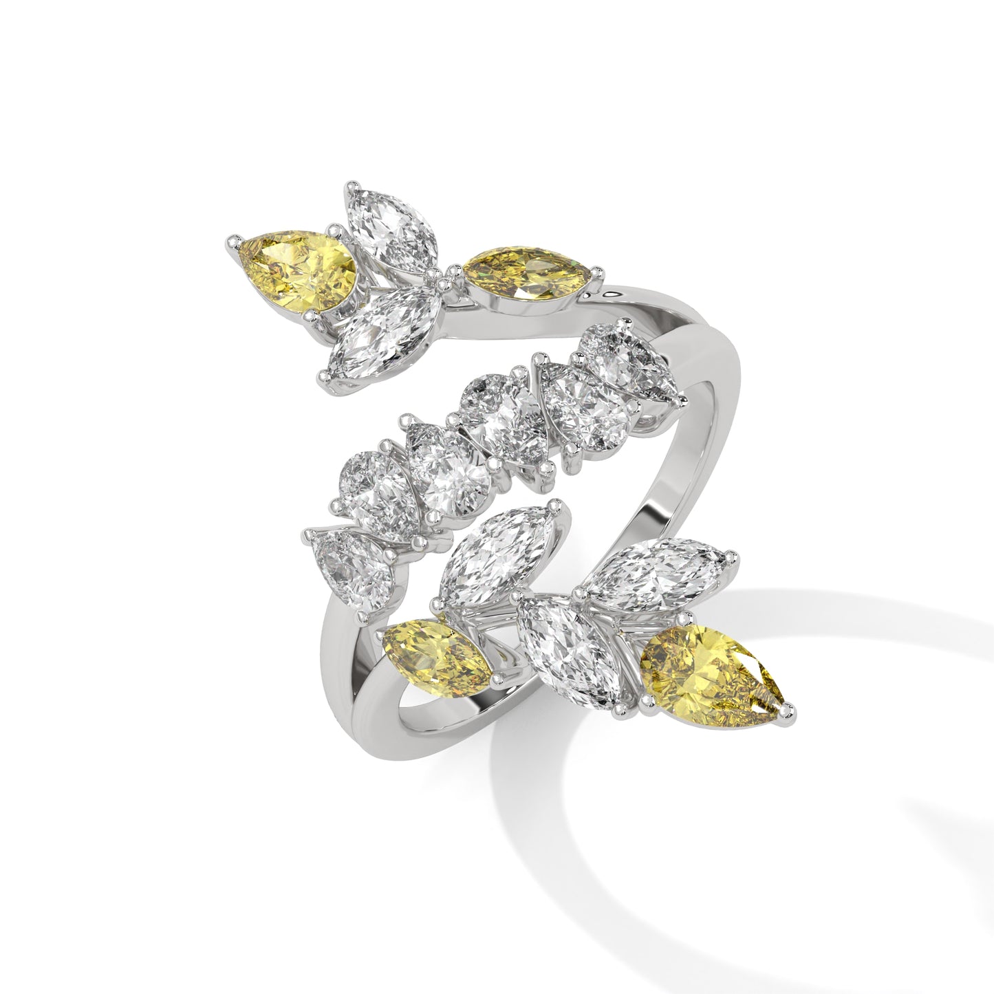 Citrine Leaf Dance Ring