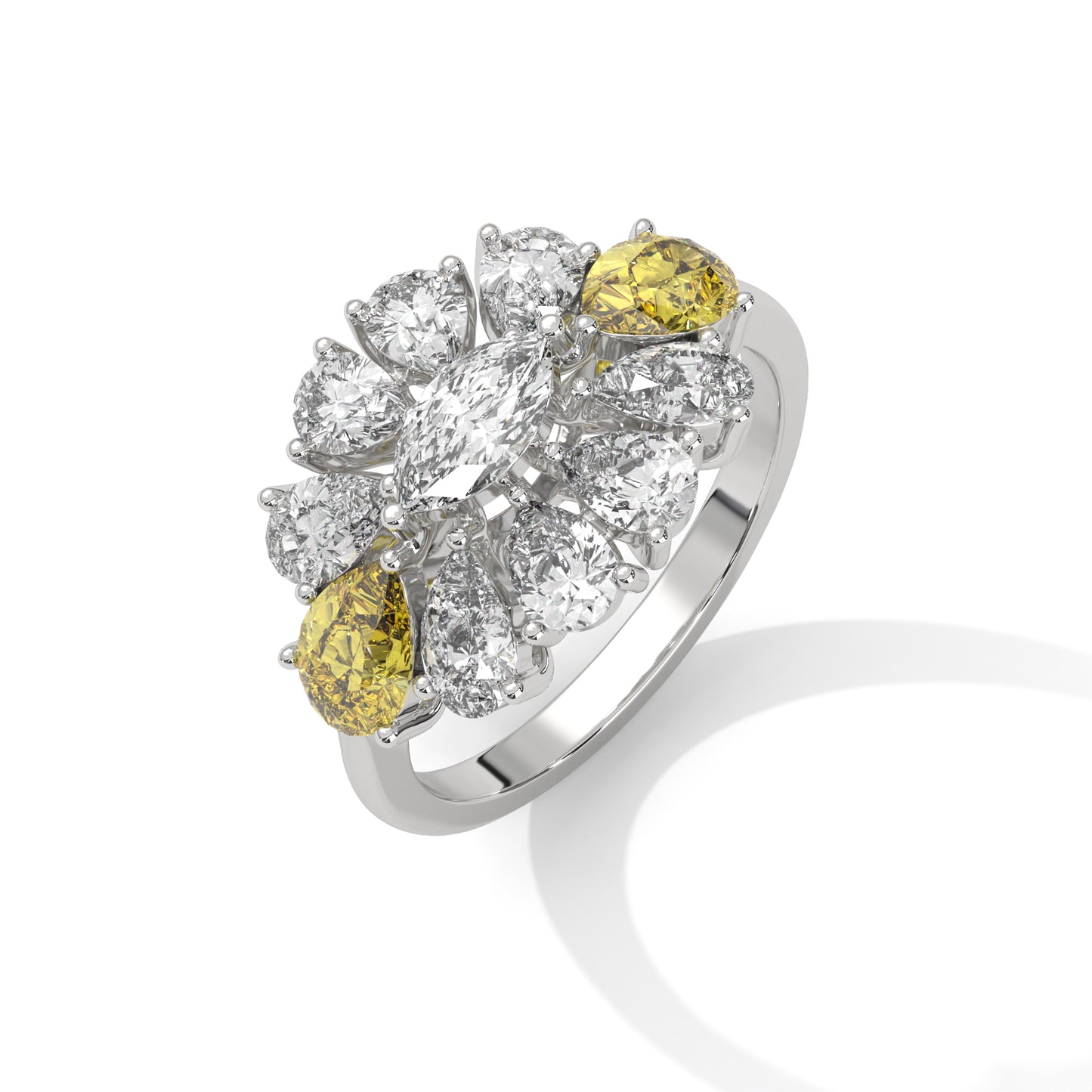 Sunflare Petal Cluster Ring