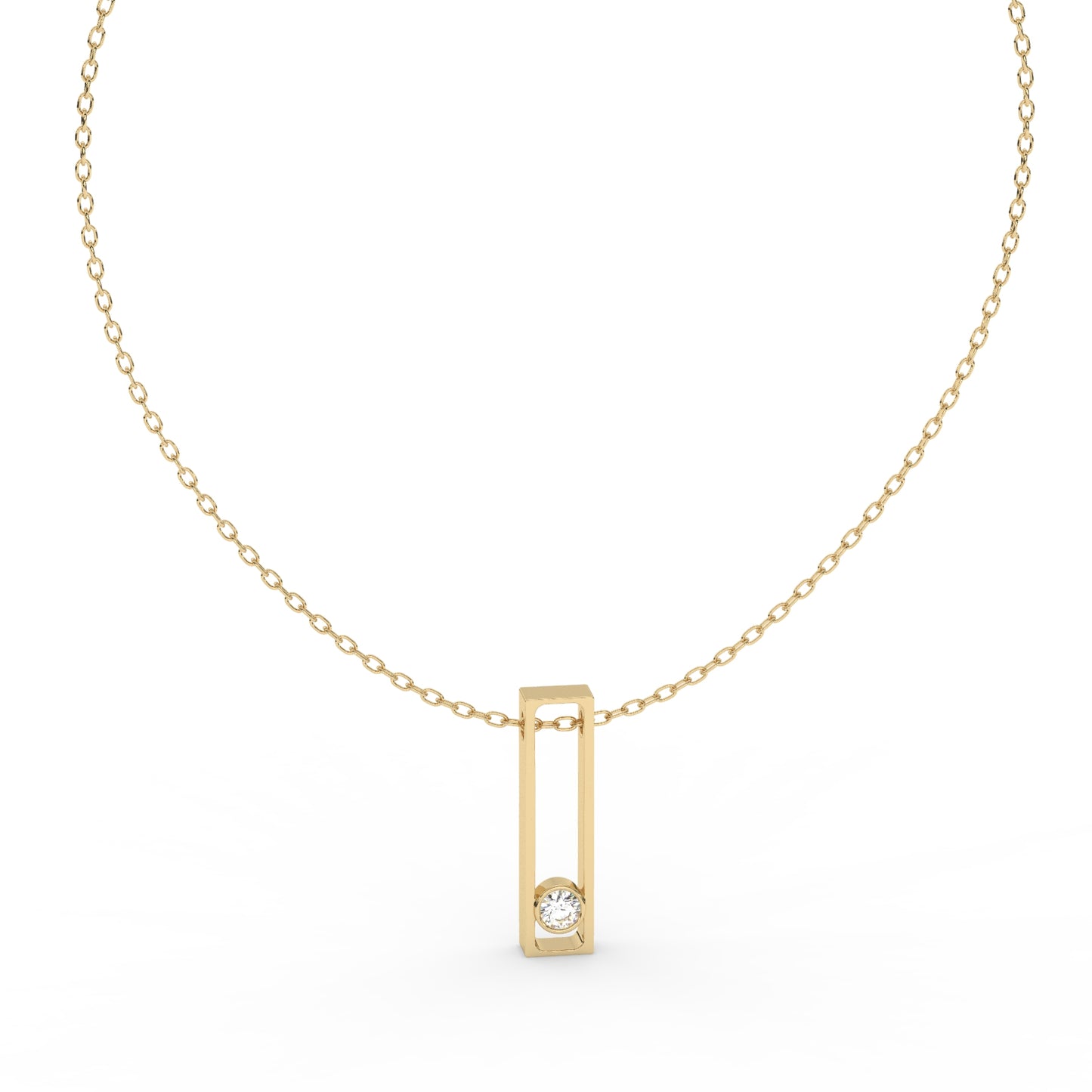Graceful Frame Solitaire Pendant