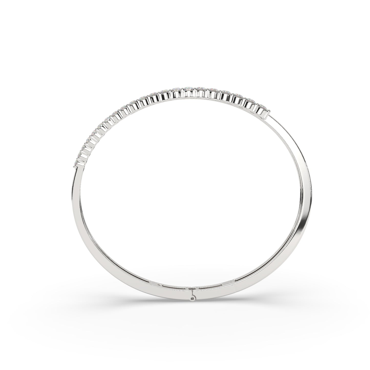 Modern Open Cuff Diamond Bangle