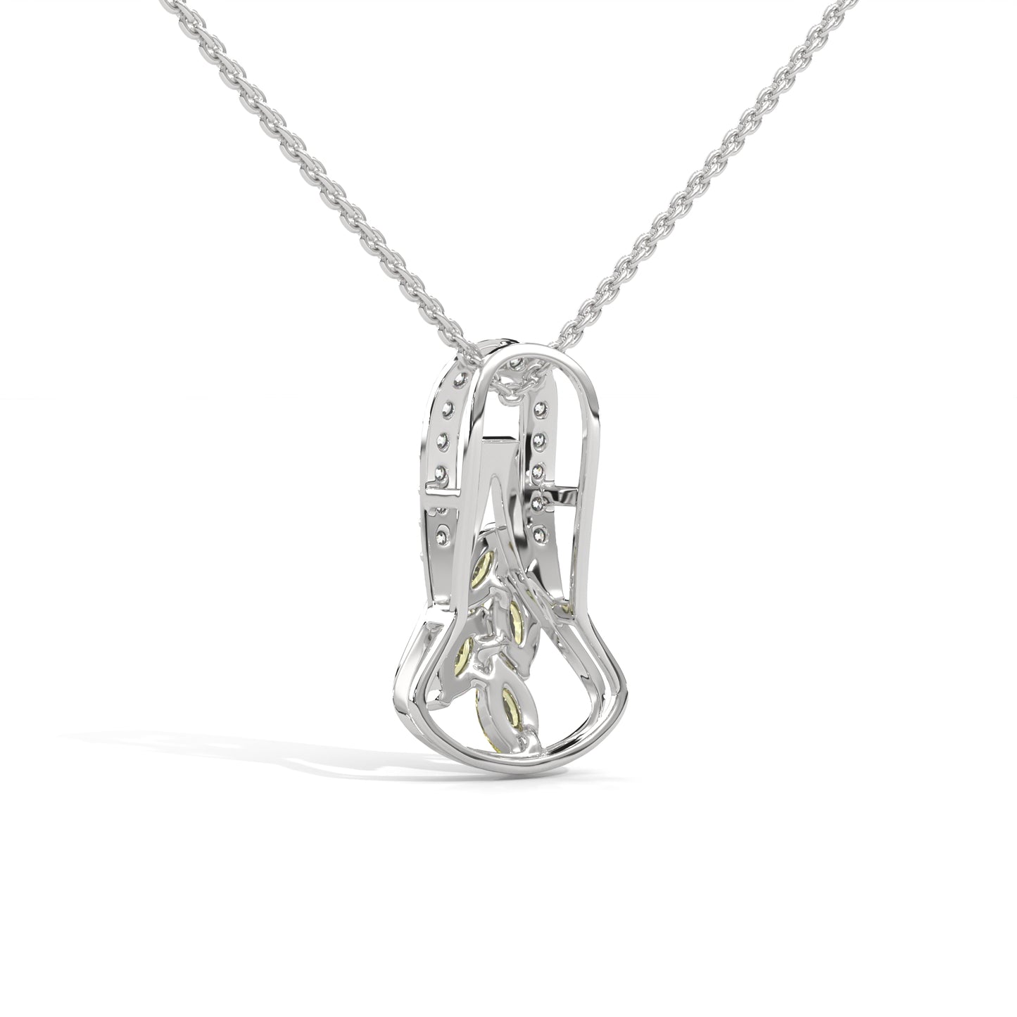 Solaris Leaf Diamond Pendant
