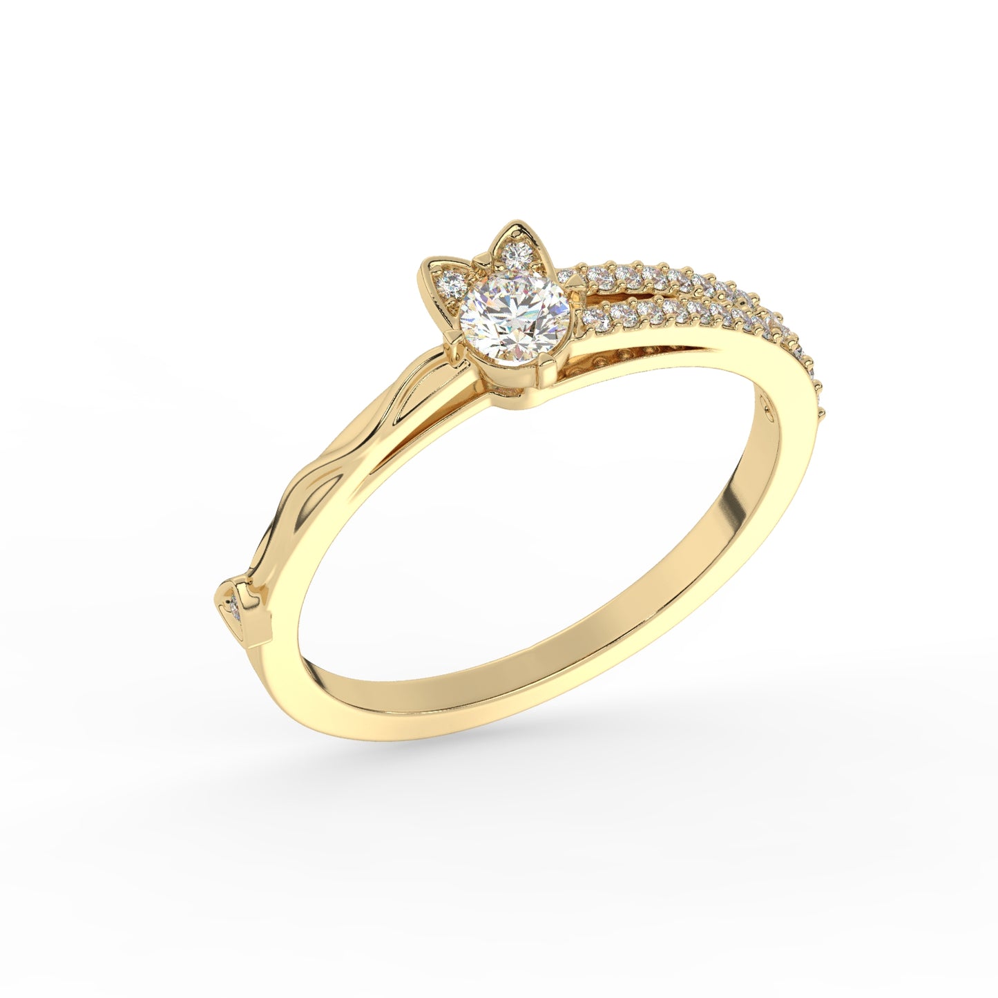 Meow in Love - Glittering Kitty Diamond Ring
