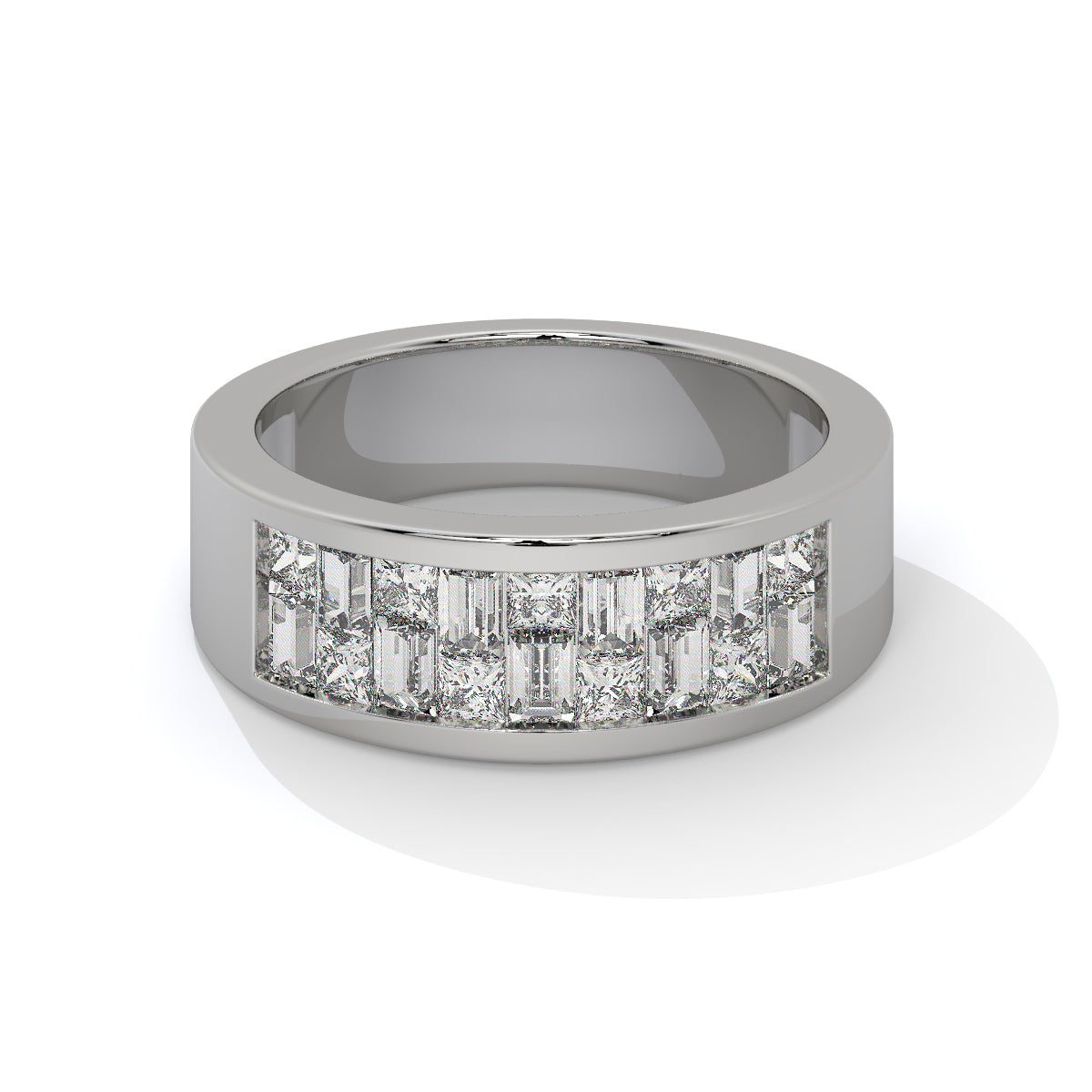 Elegant Diamond Channel-Set Men's Ring