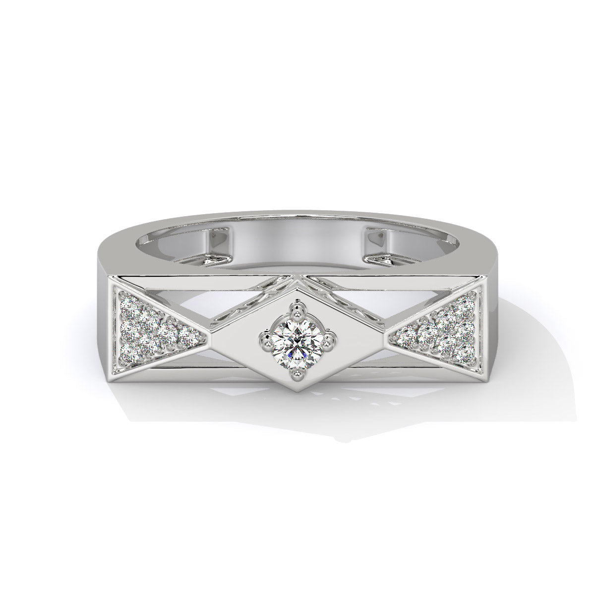 GeoLuxe Tri-Shape Men's Diamond Ring