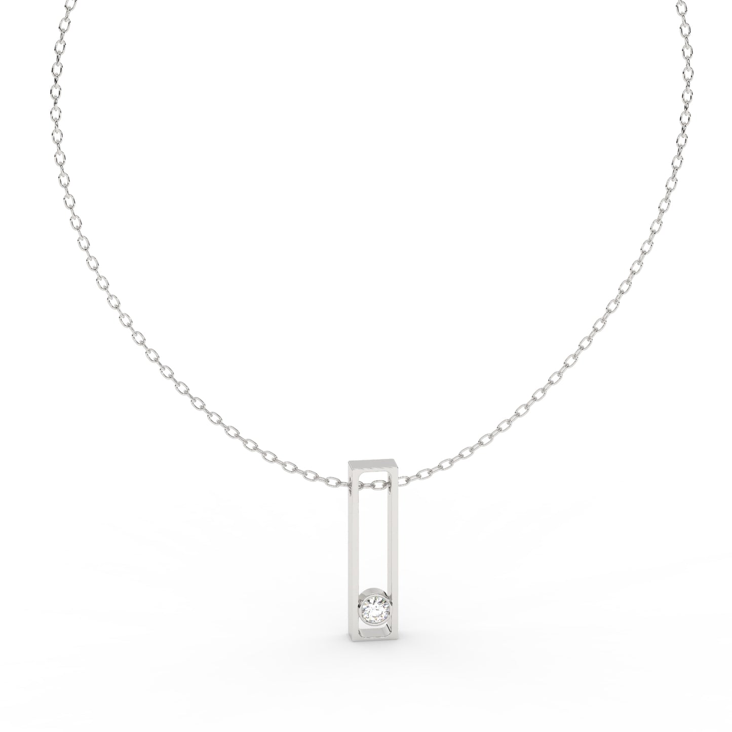 Graceful Frame Solitaire Pendant
