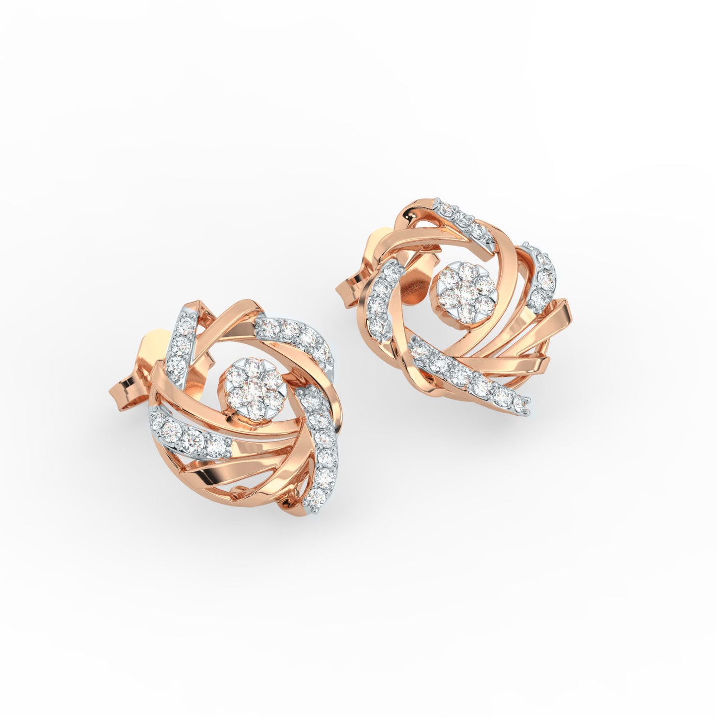 Radiant Swirl Diamond Studs
