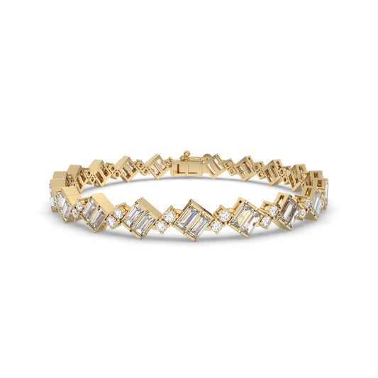 Modern Geometric Diamond Tennis Bracelet