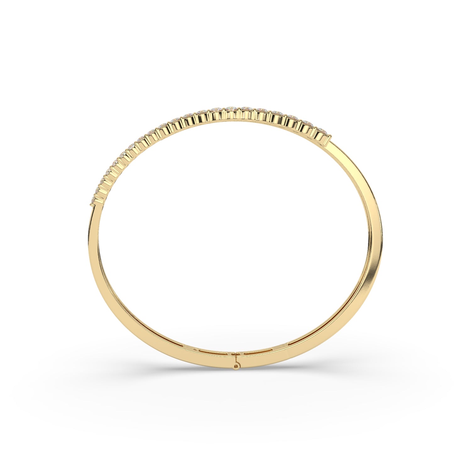 Modern Open Cuff Diamond Bangle