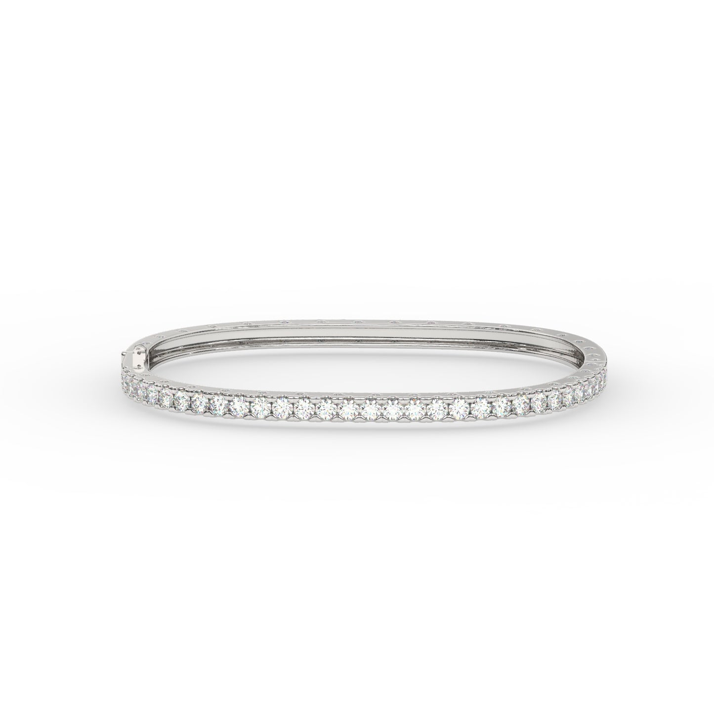 Modern Diamond-Studded Square Bangle