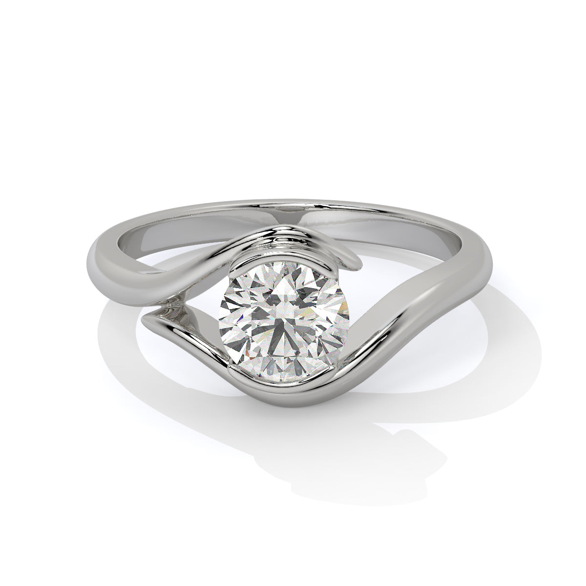 Sleek Solitaire Diamond Ring