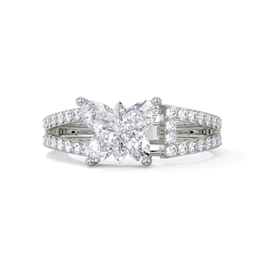 The Flutter Diamond Split-Shank Ring