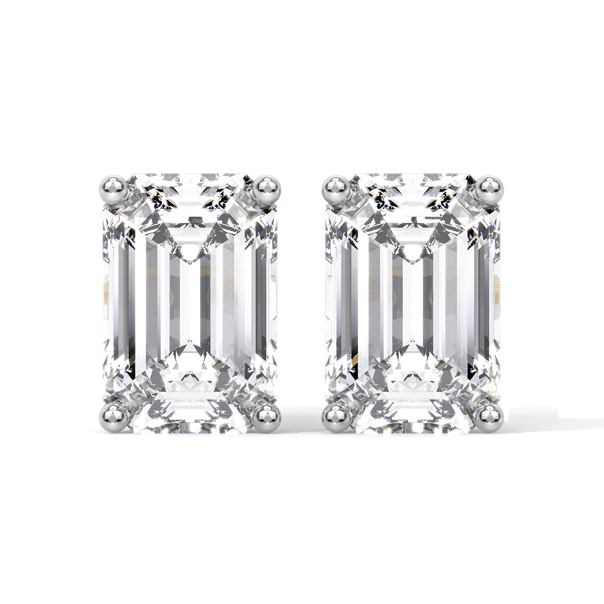 Emerald-Cut Diamond Studs