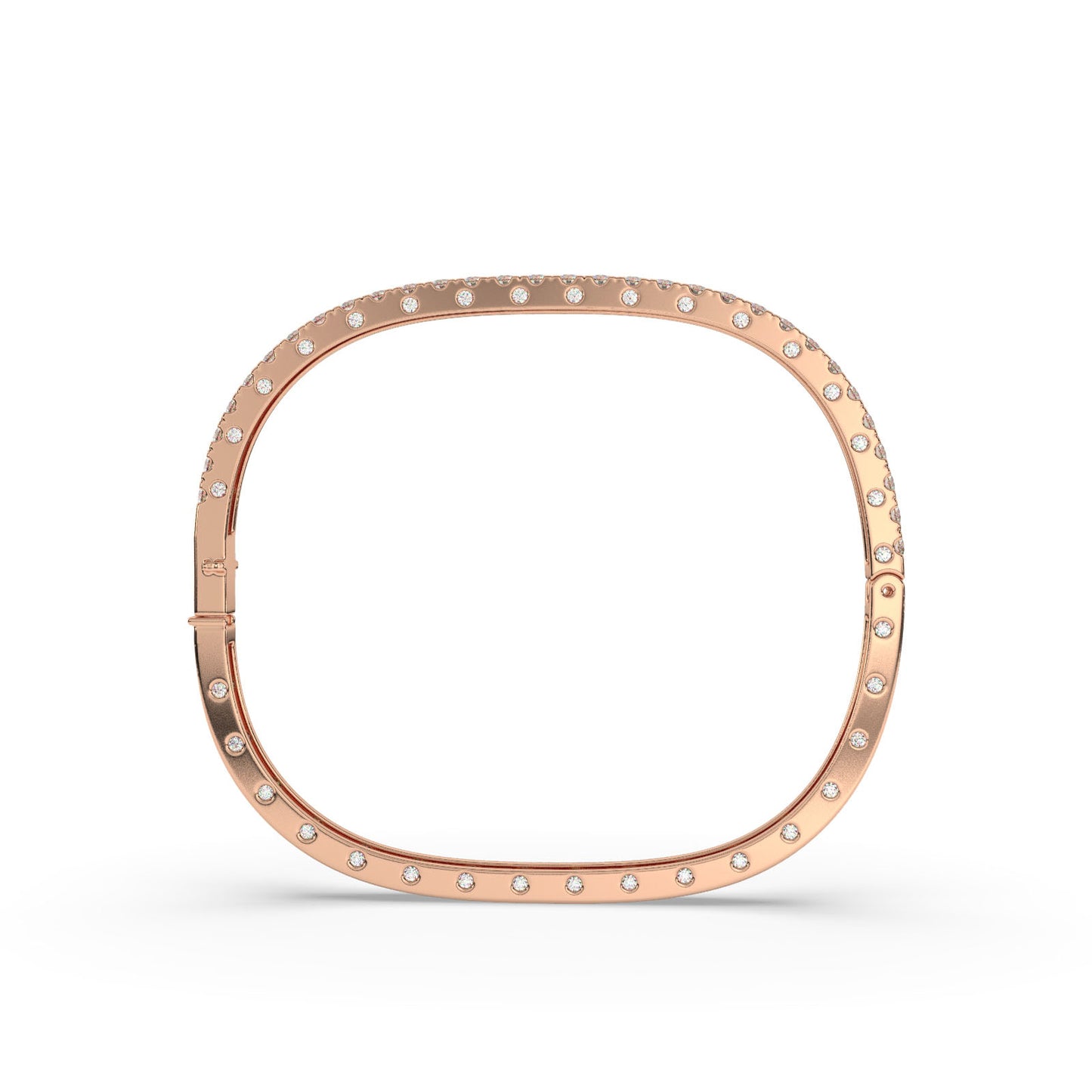 Modern Diamond-Studded Square Bangle