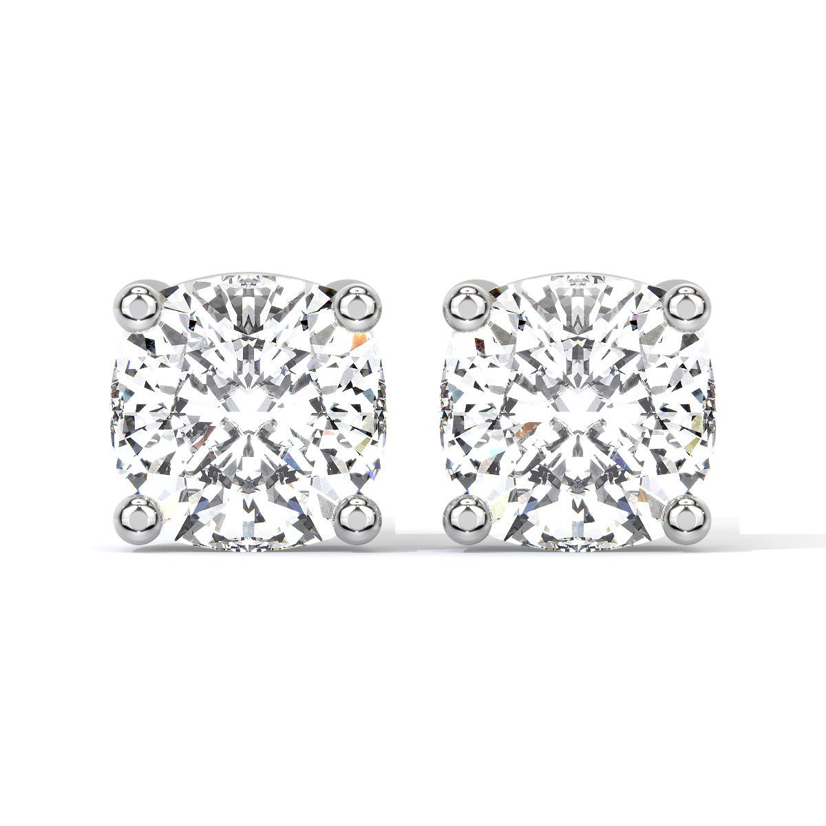 Cushion-Cut Diamond Studs