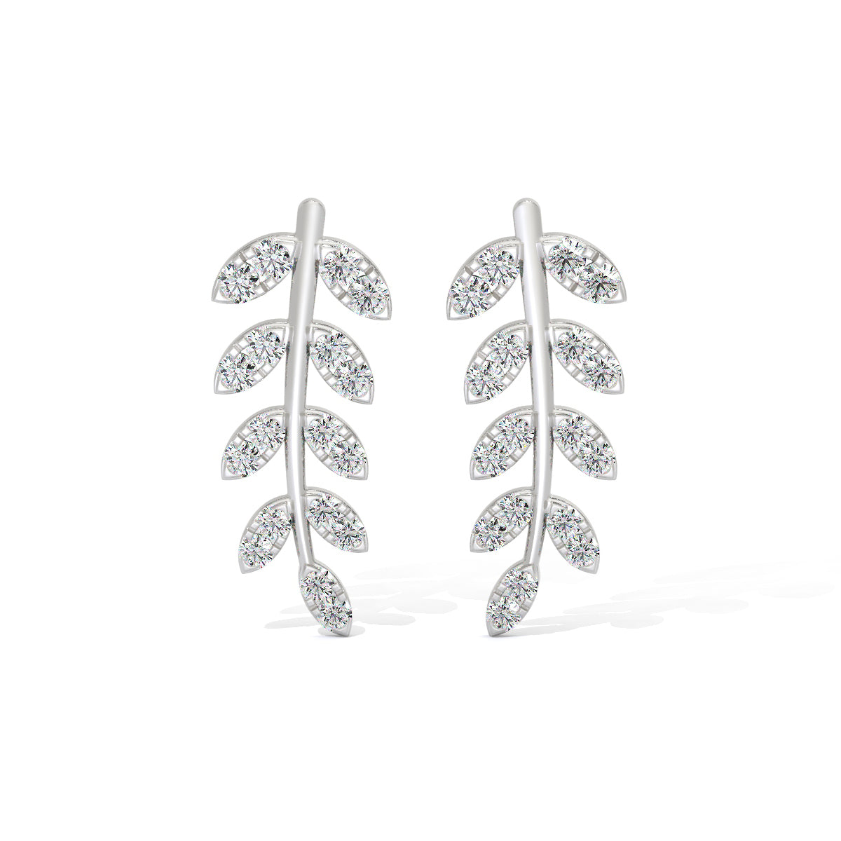 Leaf Diamond Ear Climbers