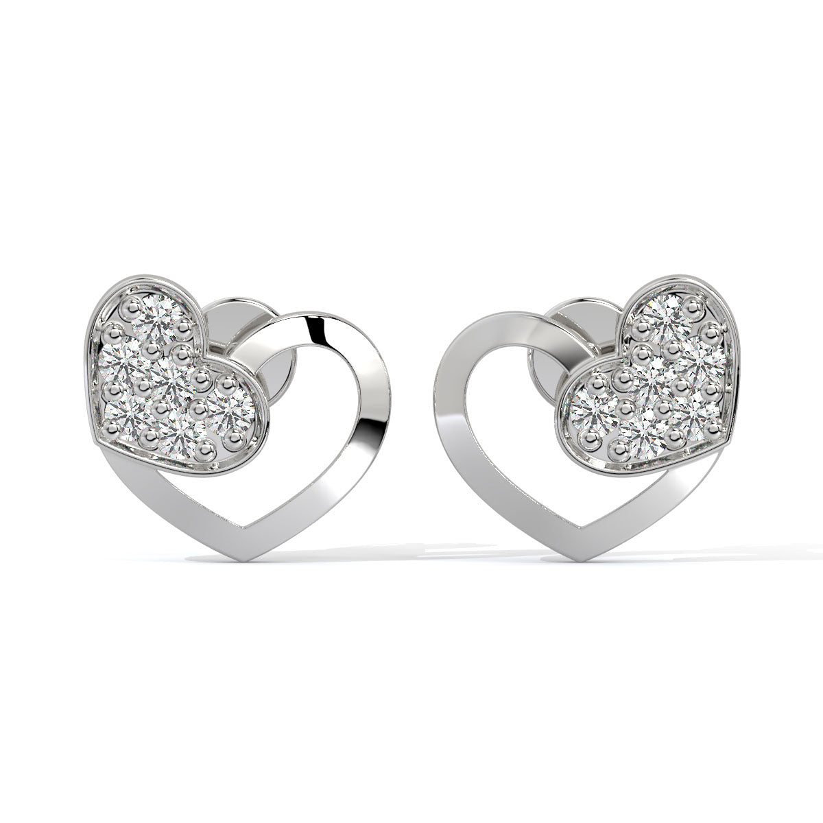 Sparkling Heartbeat Diamond Studs