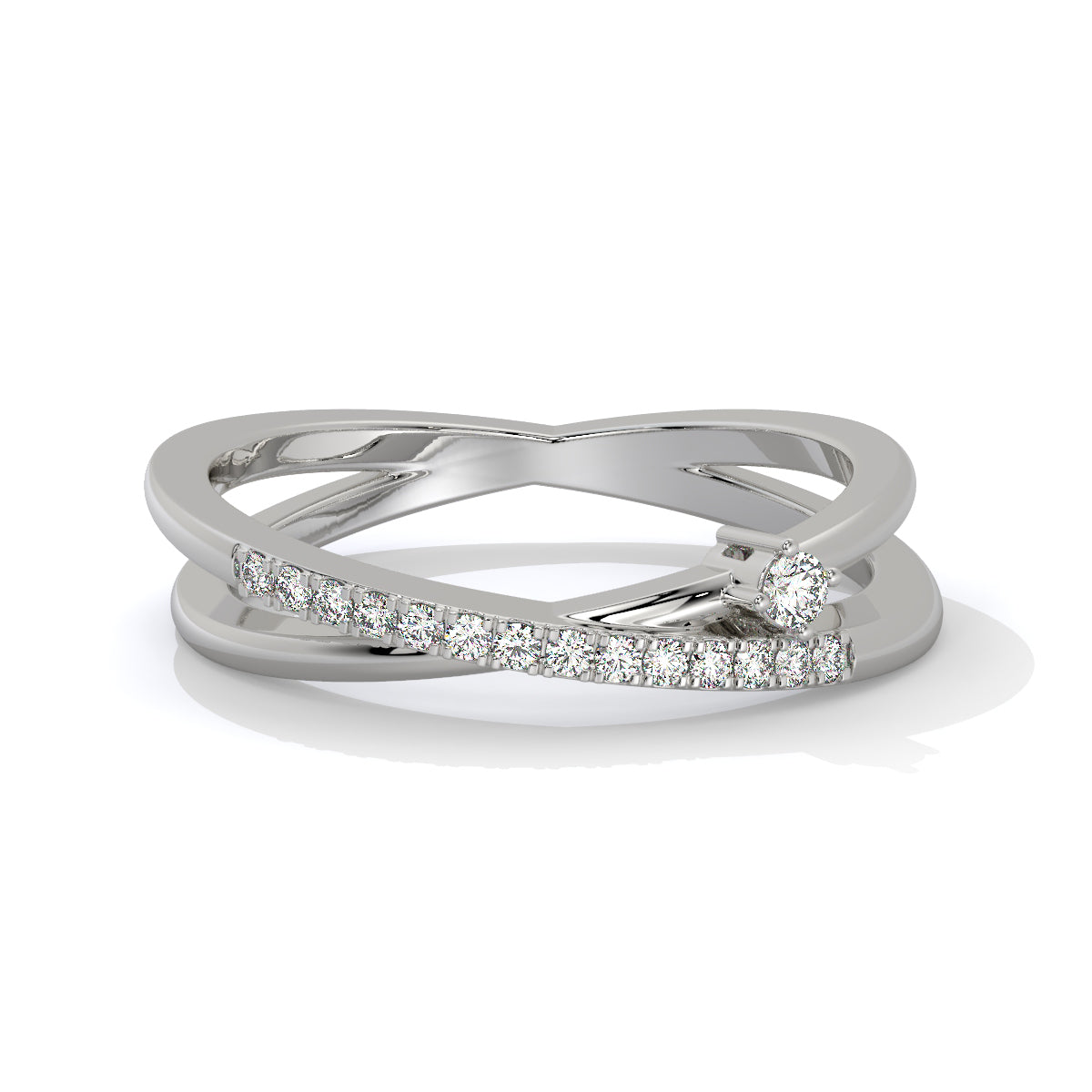 Criss-Cross Charm Diamond Ring