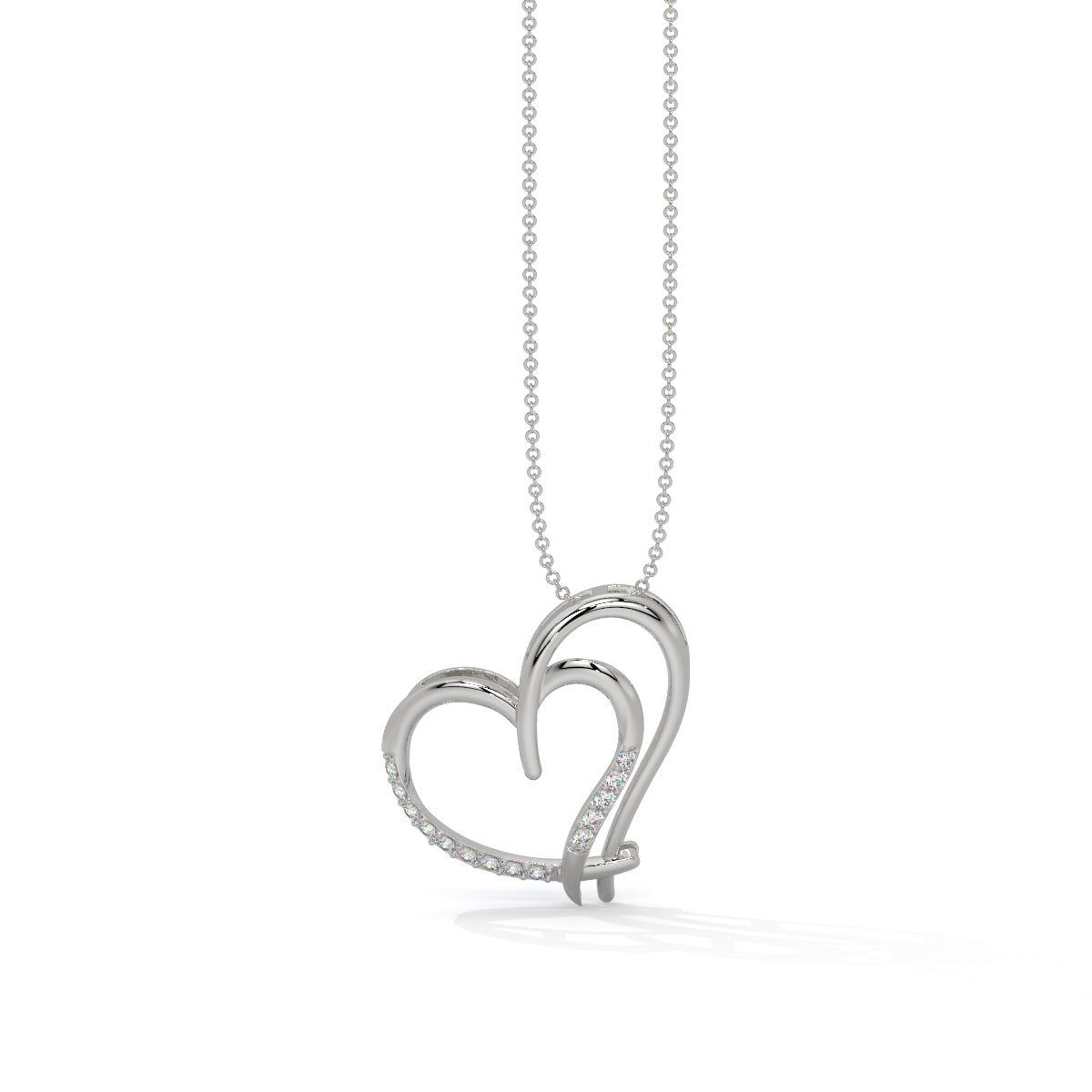 Dual-Heart Diamond Pendant