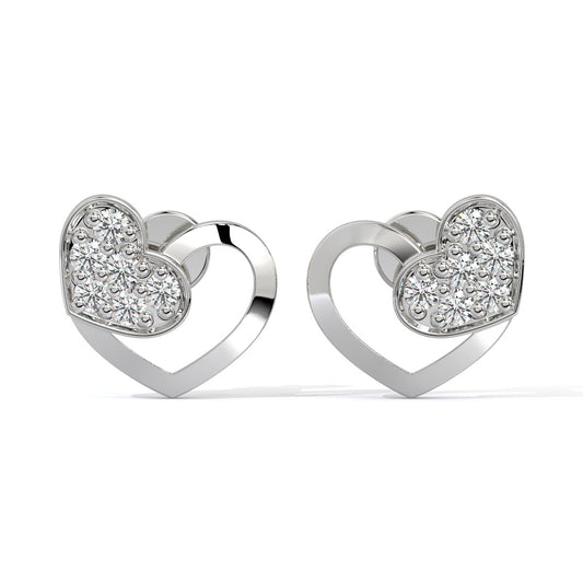 Sparkling Heartbeat Diamond Studs