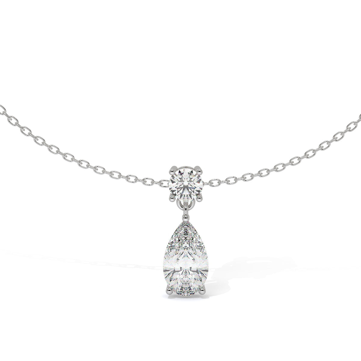 Pear-Cut Diamond Drop Pendant