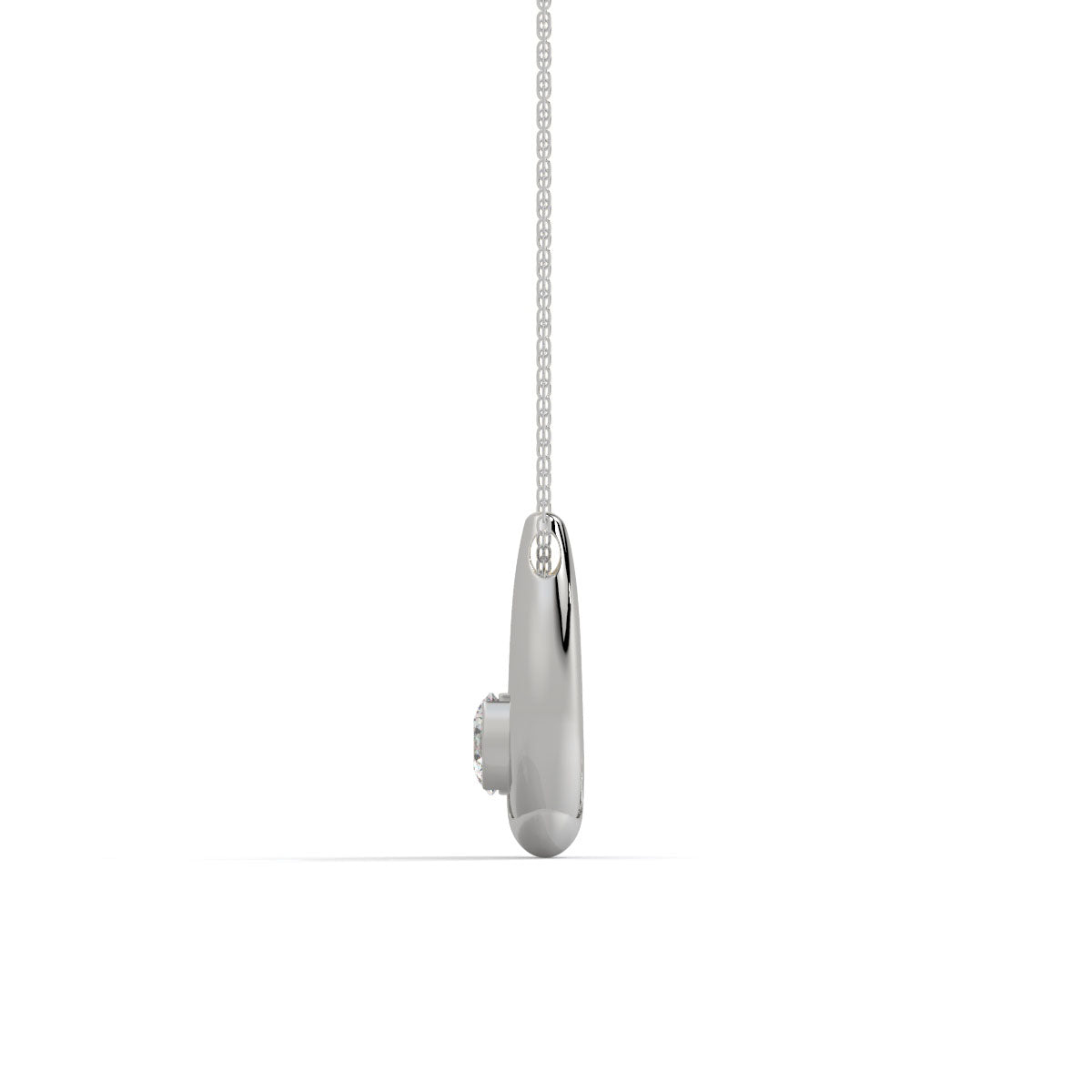 Two-Tone Teardrop Diamond Pendant