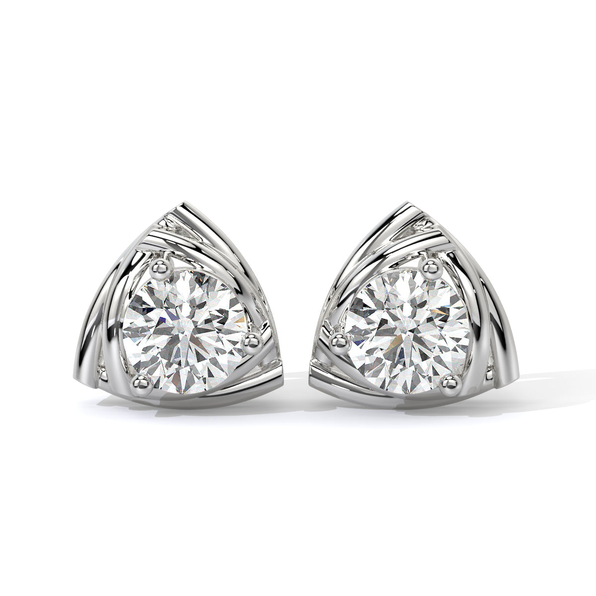 Triangle-Cut Diamond Studs
