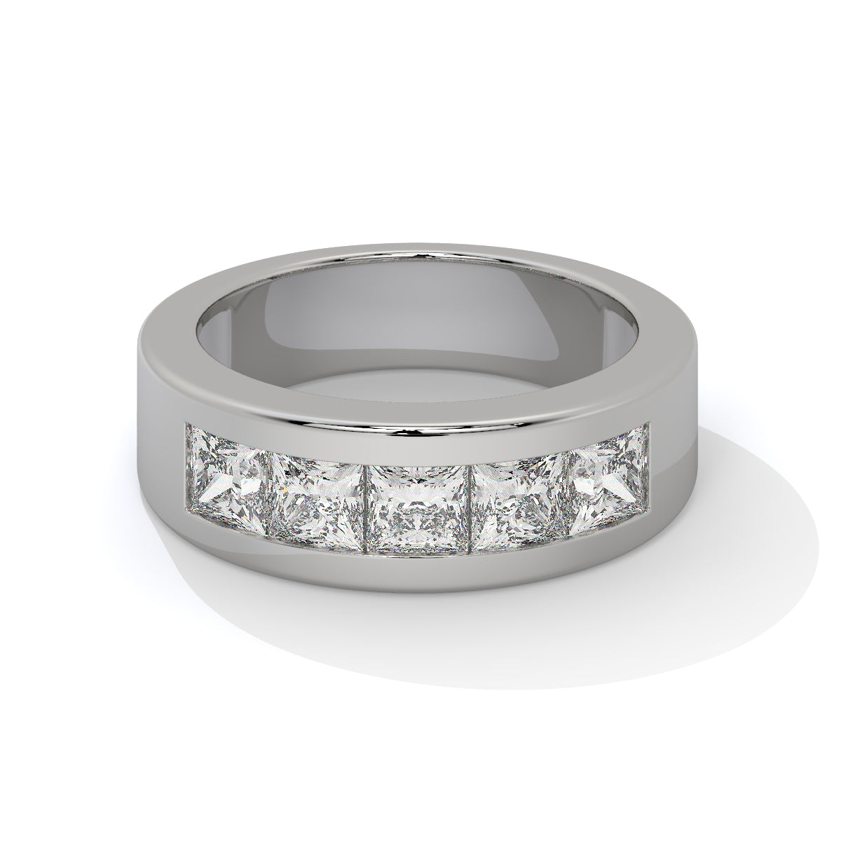 Princess-Cut Diamond Channel-Set Men's Ring