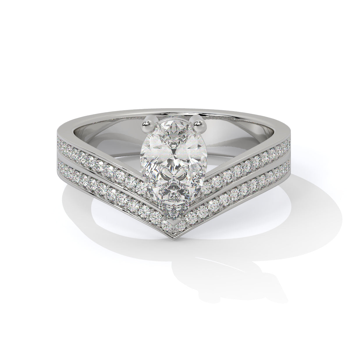 Exquisite Pear-Cut Diamond Ring