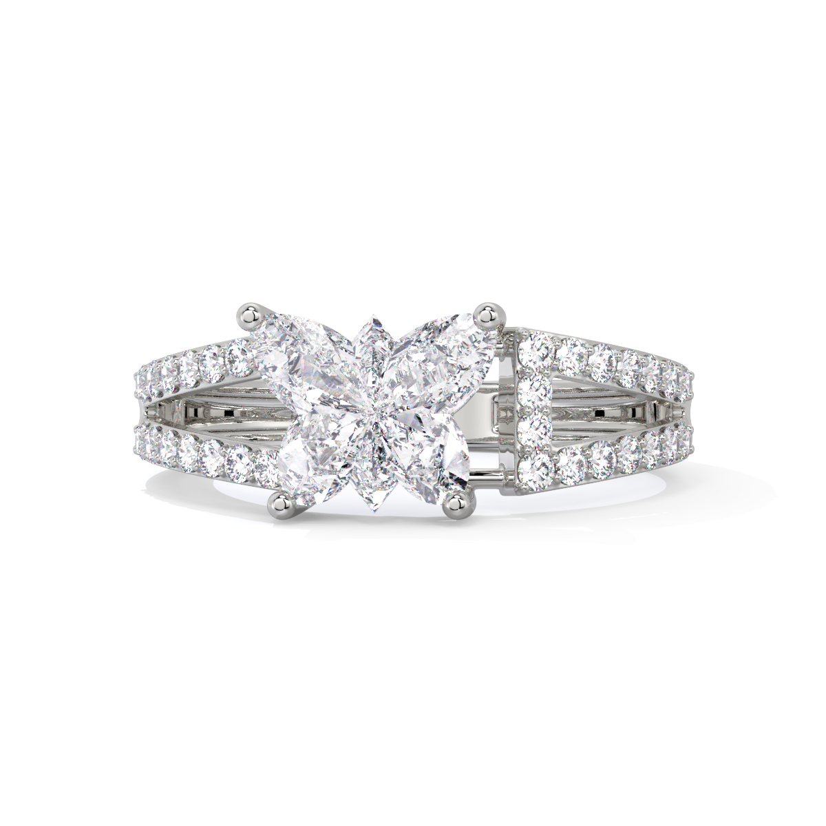 The Flutter Diamond Split-Shank Ring