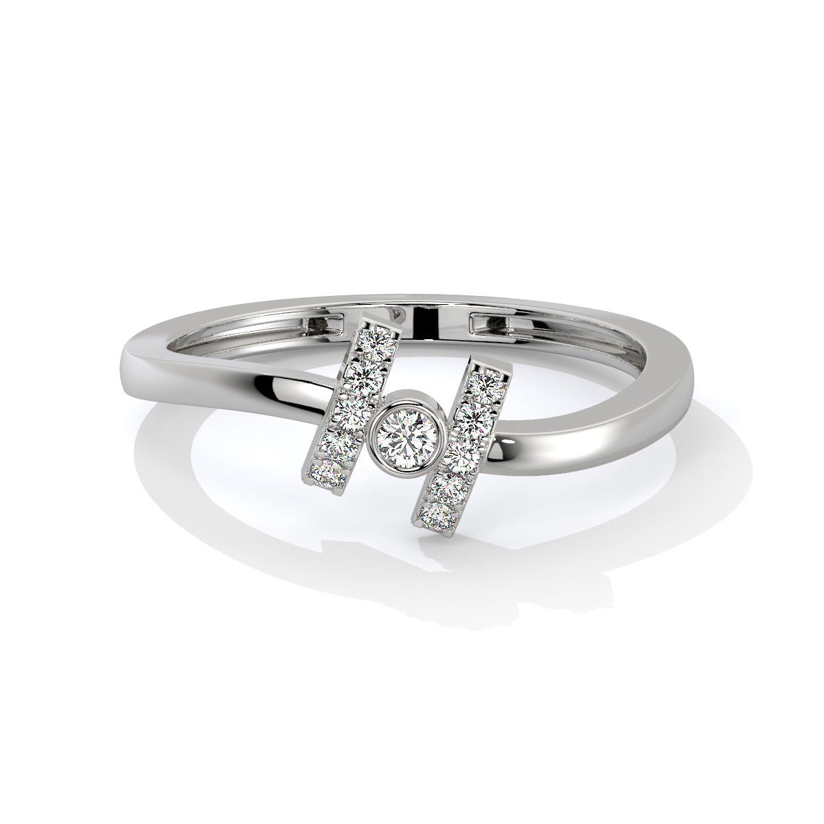 Gleam Hinge Modern Art Diamond Ring