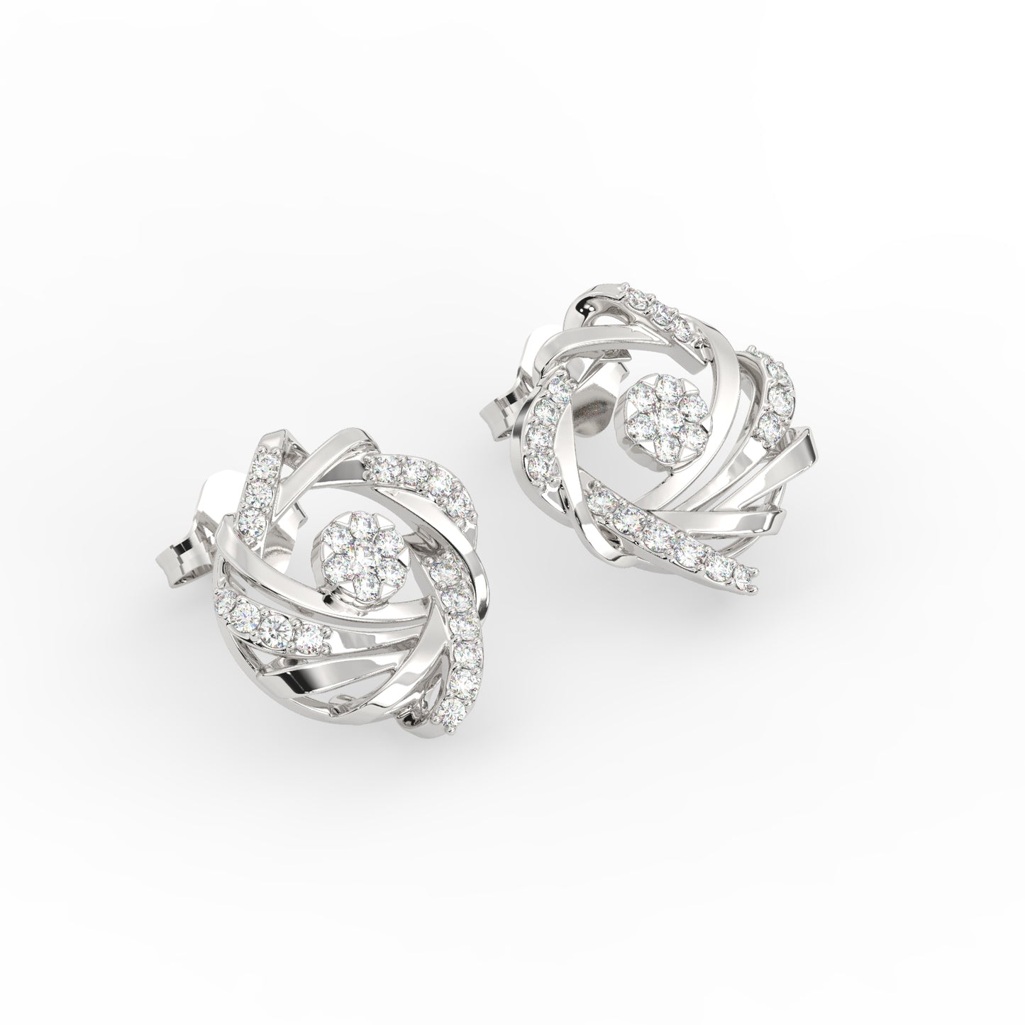 Radiant Swirl Diamond Studs