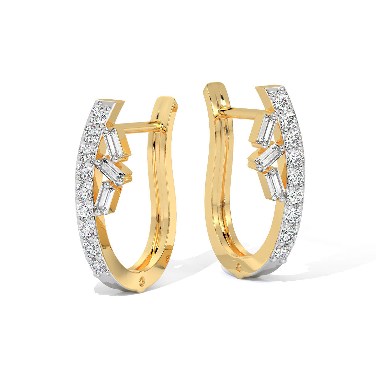 Elegant Curve Diamond Hoops