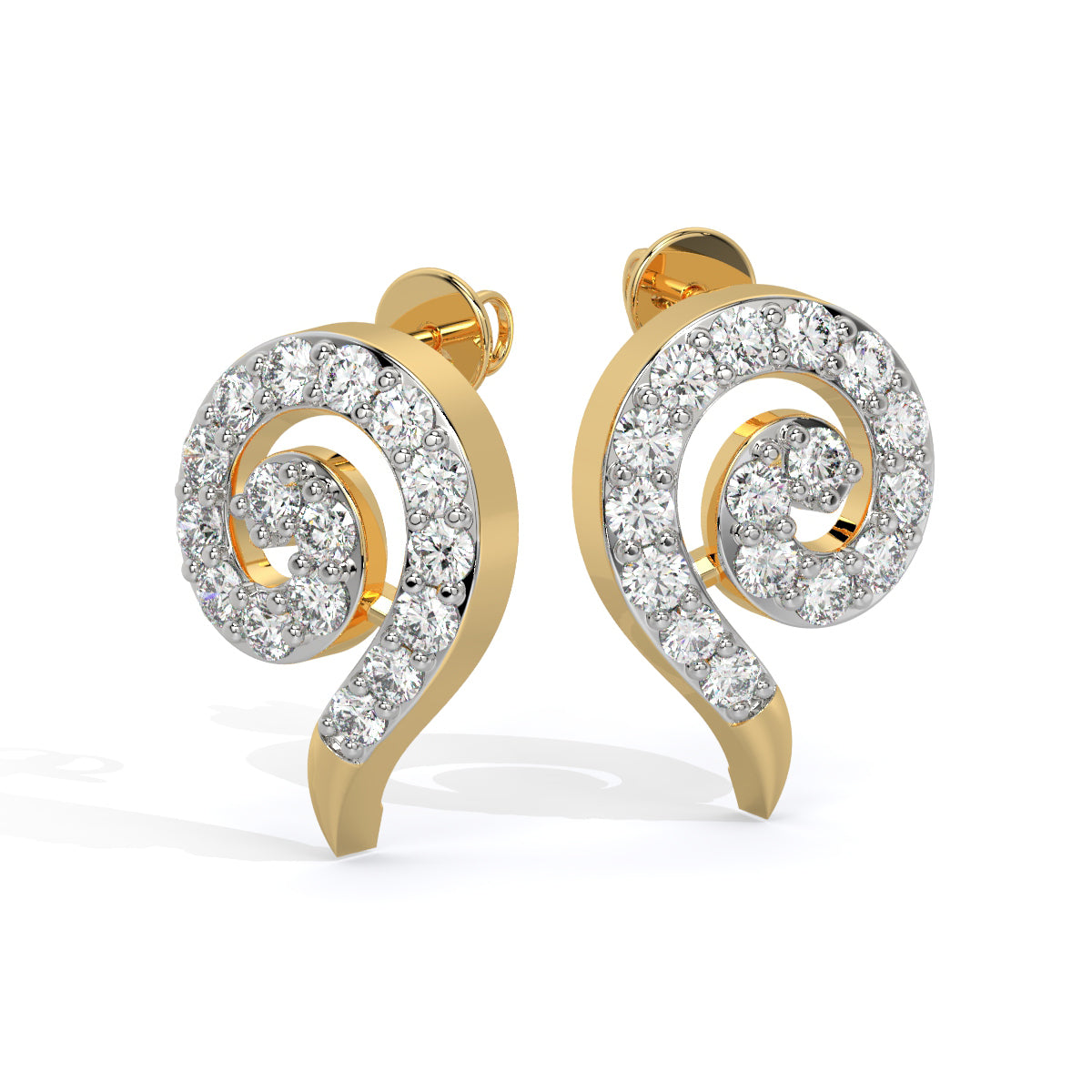 Spiral Gleam Diamond Studs