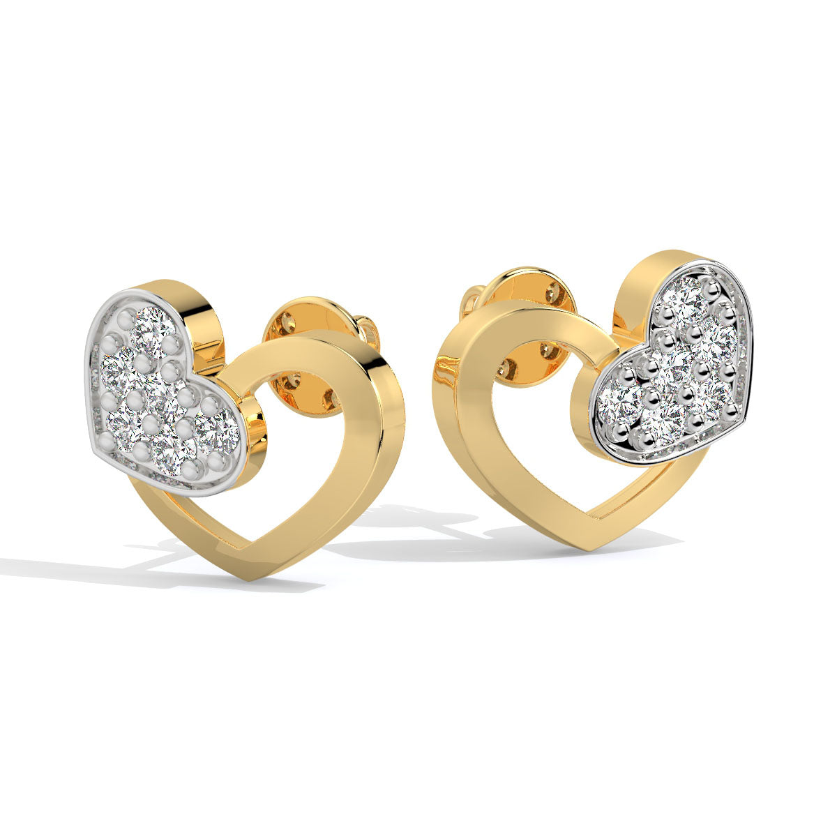 Heartbeat Dual-Tone Diamond Studs