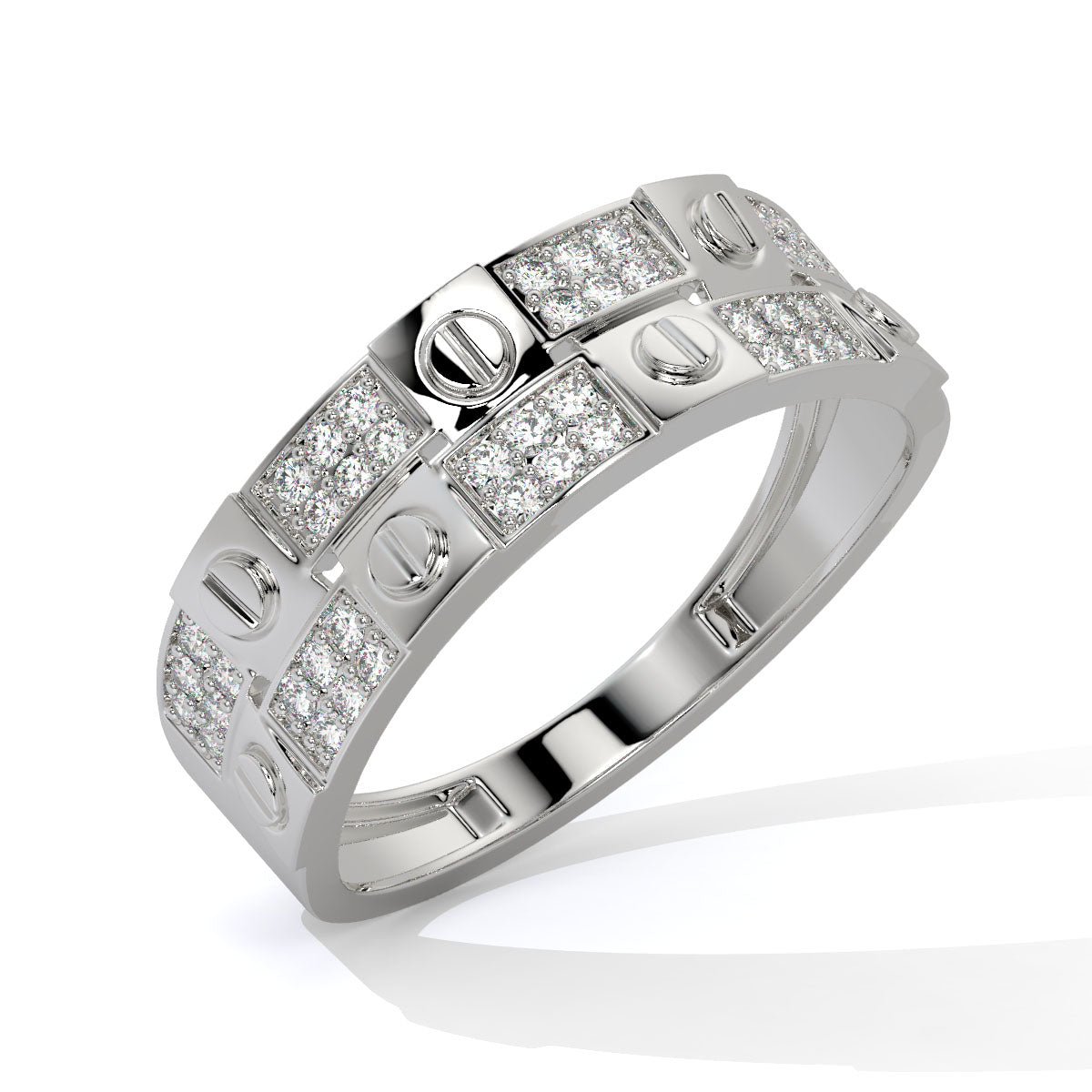 Screw Motif Luxe Dual-Tone Men's Diamond Ring