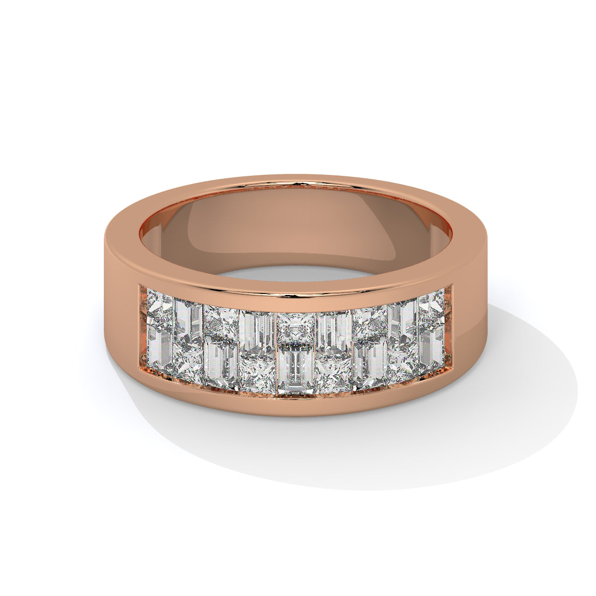 Elegant Diamond Channel-Set Men's Ring