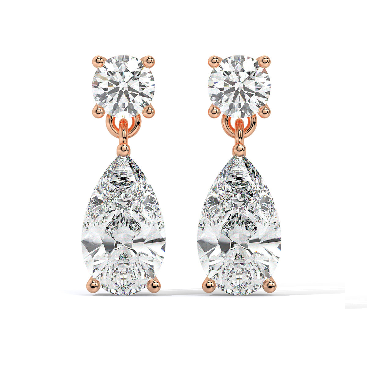 Elegant Pear-Cut Diamond Drops